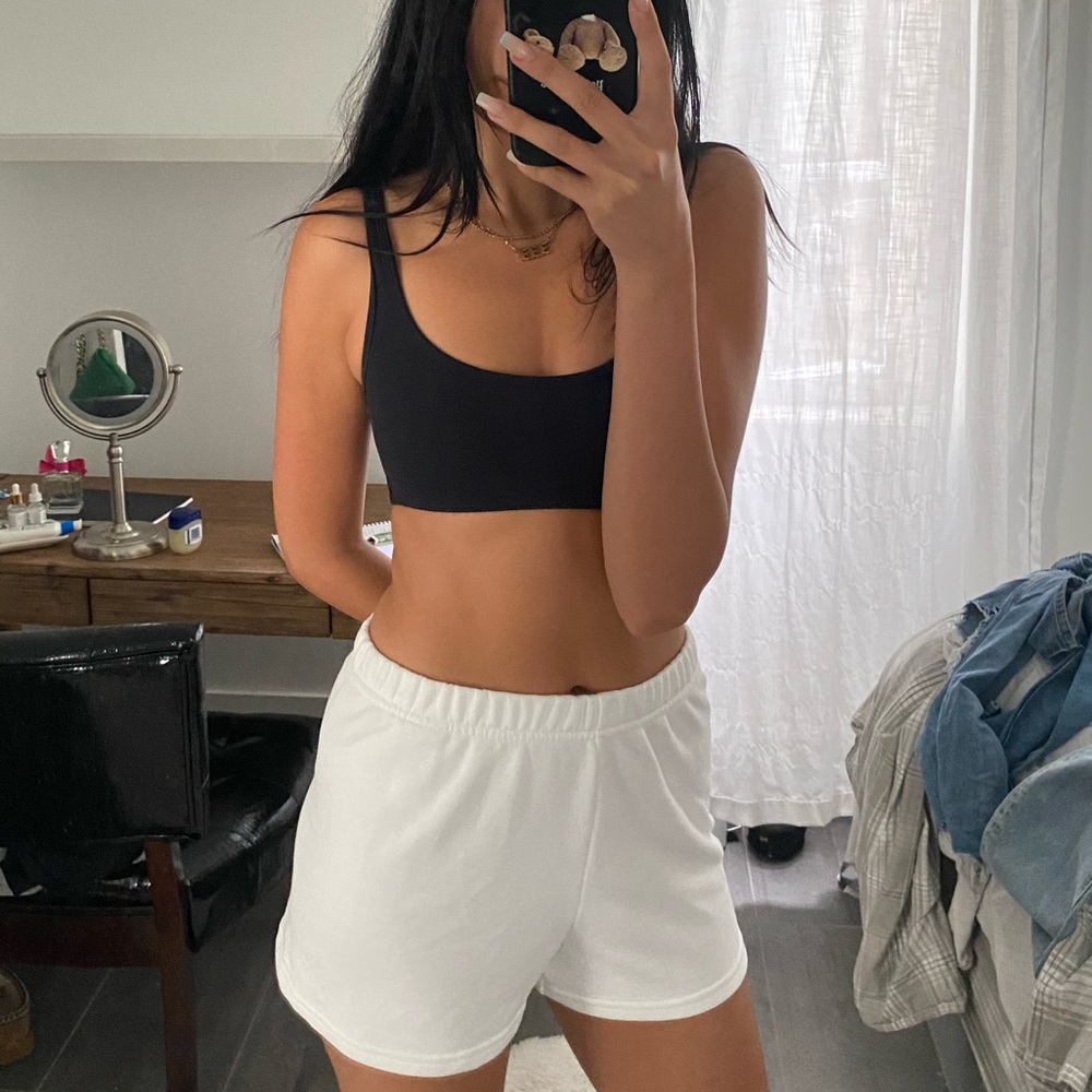 Aritzia TNA white sweatshorts